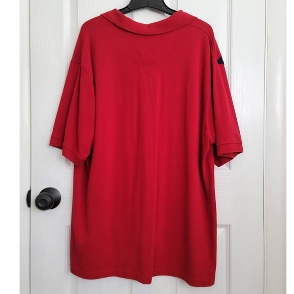 IZOD Men's Red Navy 100% Cotton Polo Shirt Size 2XL - Picture 3 of 4